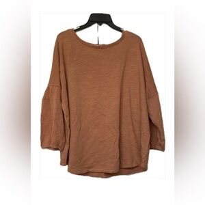 J. Jill Brown 3/4 Sleeve Oversized Blouse